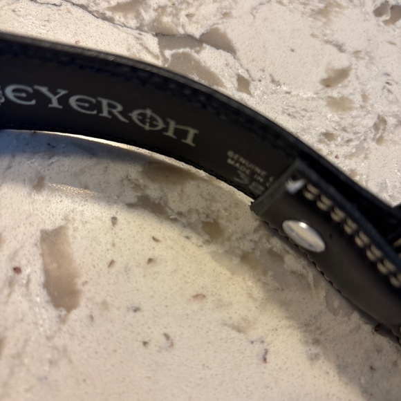 Men’s EUC One Eyeron Vintage Black Golf Belt Size 38 - Picture 4 of 5